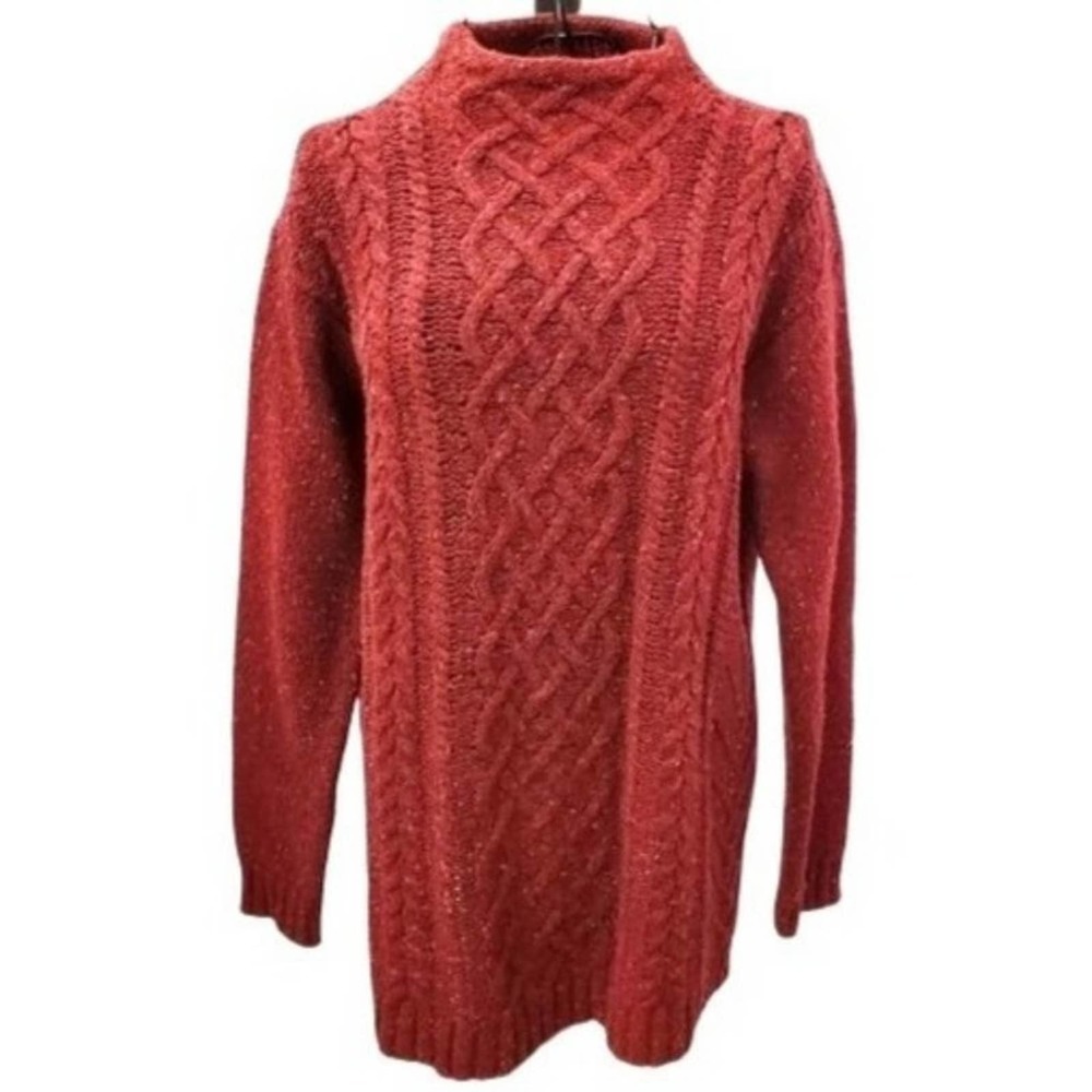 Cozy J Jill Chunky Cashmere Blend Funnel Neck Sweater